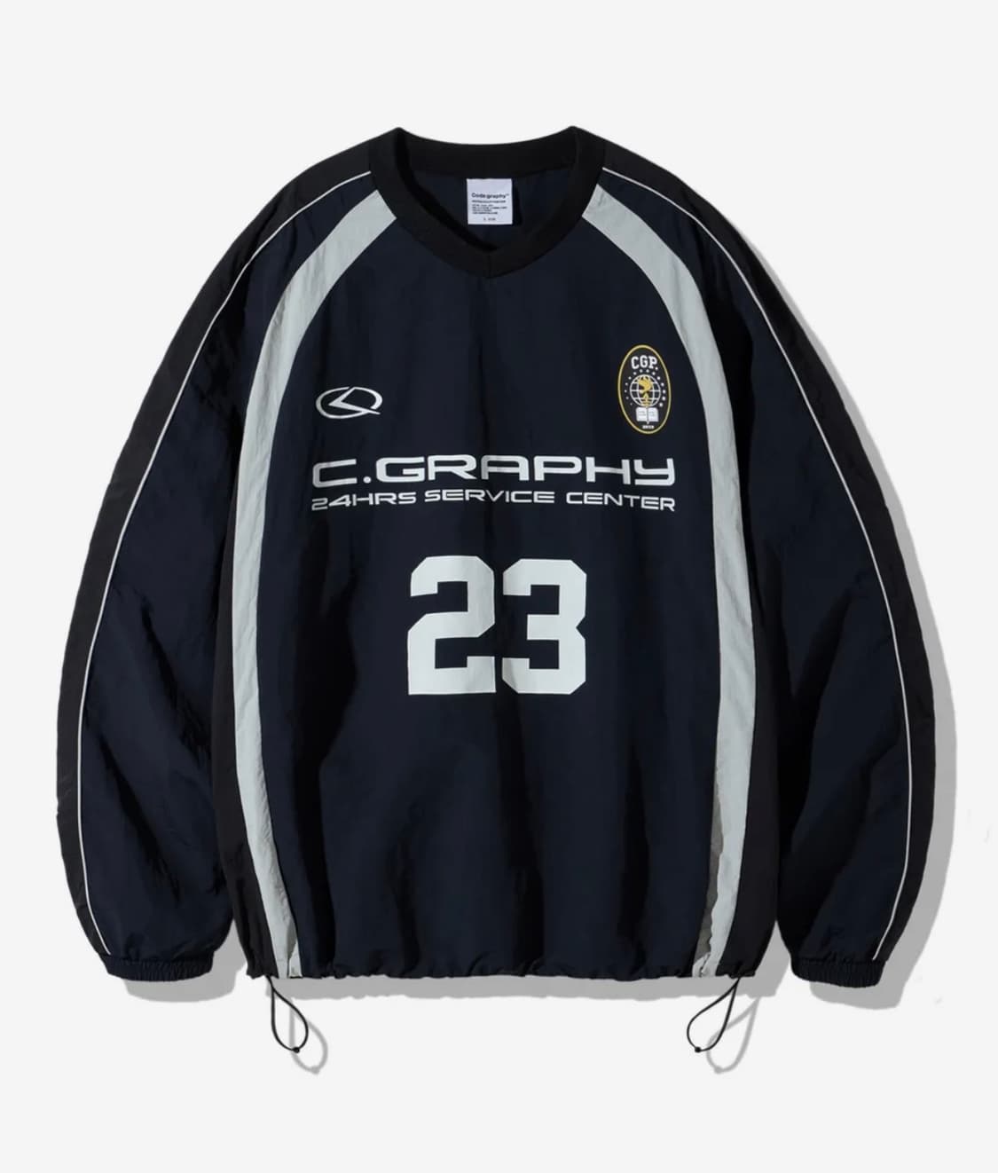 코드그라피 화섬 배색 스포츠 크루넥_네이비 상품이미지1