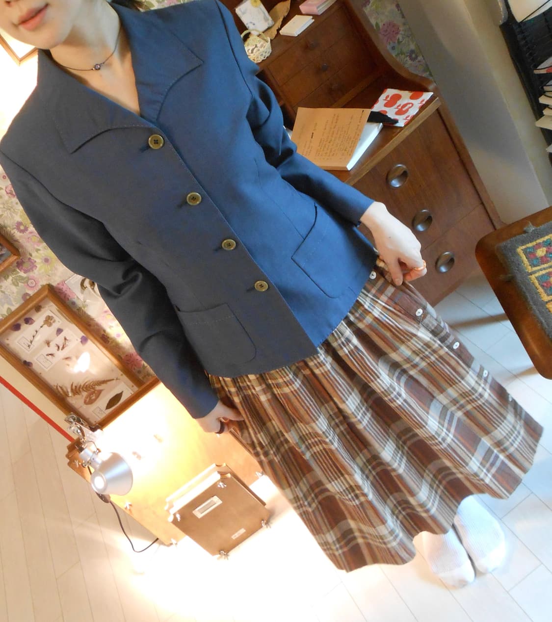 워시드 네이비 스티치 자켓 상품이미지1