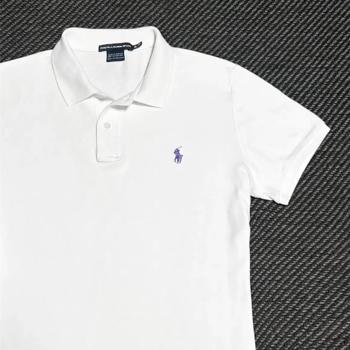 [L] Polo 폴로 랄프로렌 우먼즈 화이트 코튼 반팔 카라티 상품이미지2