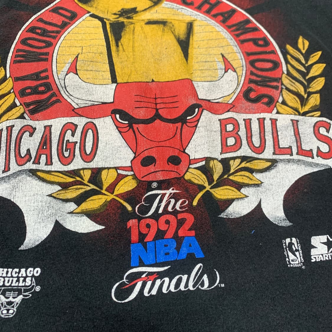 M)시카고불스 92 우승 싱글스티치 반팔 상품이미지5