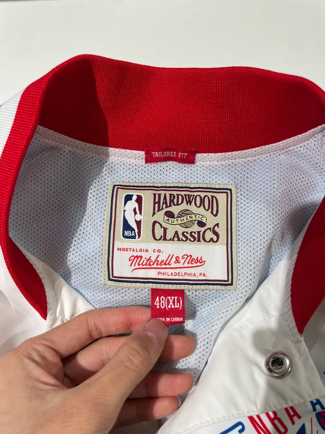 미첼 앤 네스 화이트 1991 NBA 올스타전 동부 풀 스냅 웜업 자켓 상품이미지7