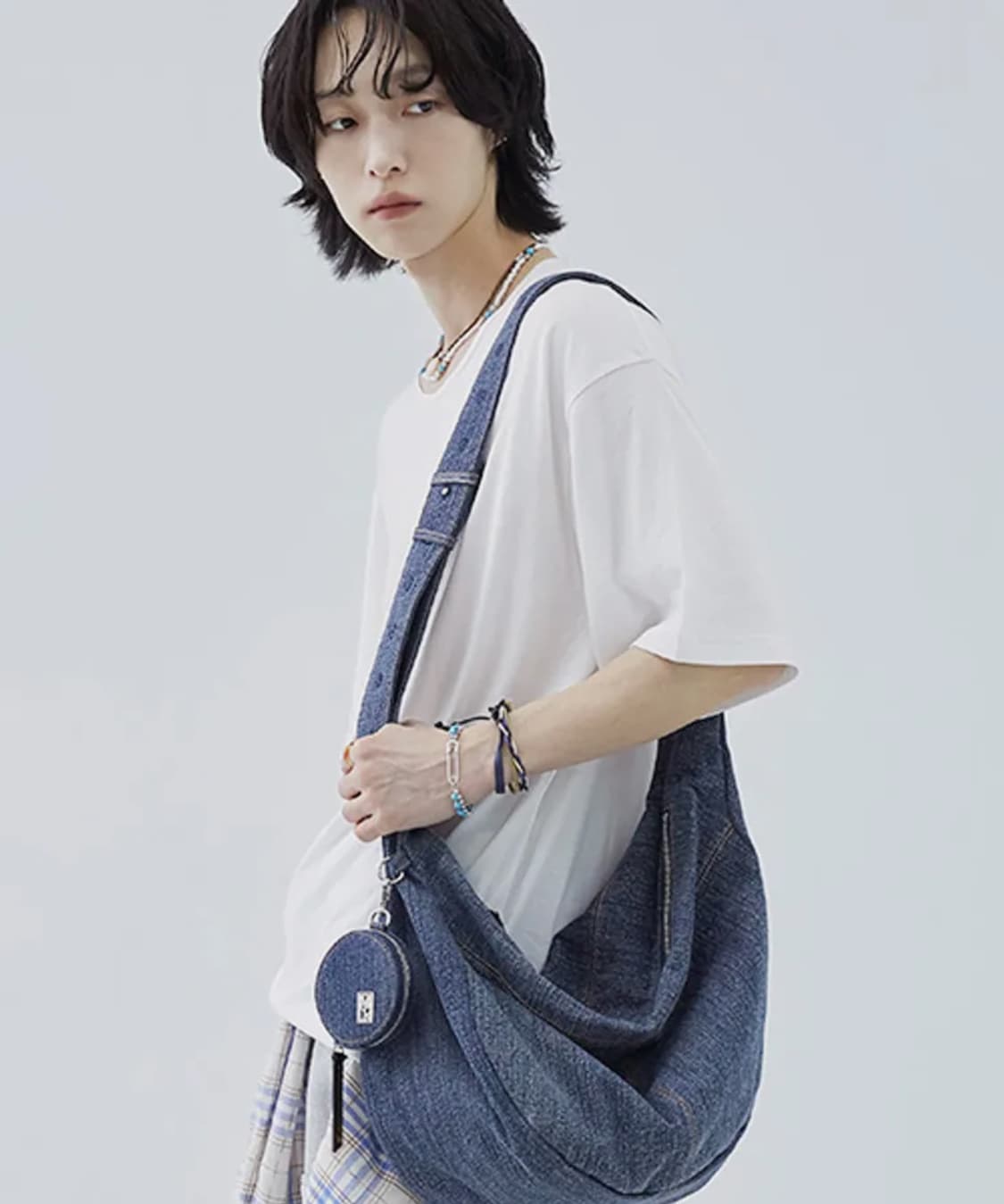 밈더워드로브 몬타 데님 메신저백 크로스백 아이돈워너셀쿠어밋맷밋인템포무드 상품이미지4