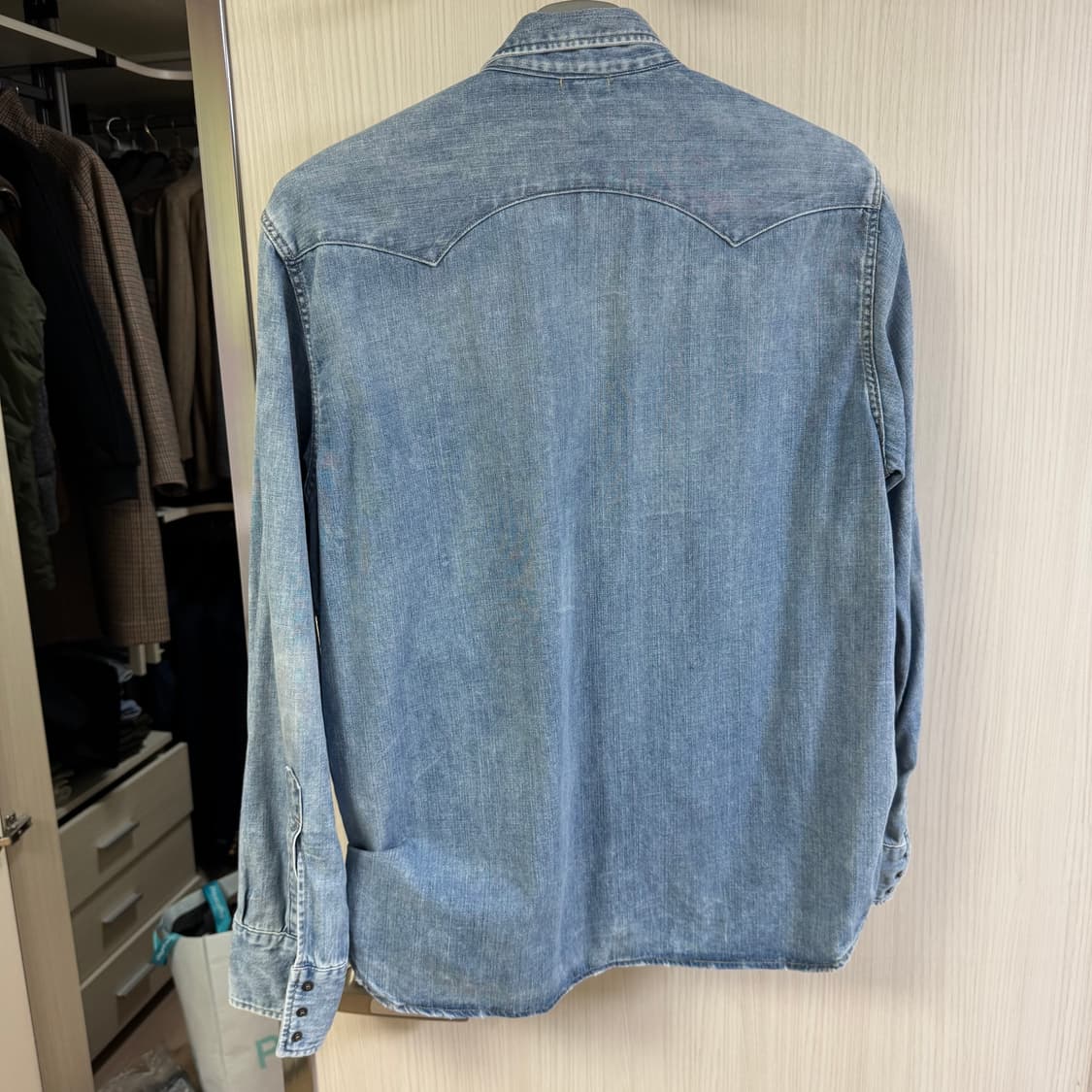 LVC 1955 리바이스 웨스턴 워싱 데님 셔츠 L 상품이미지4