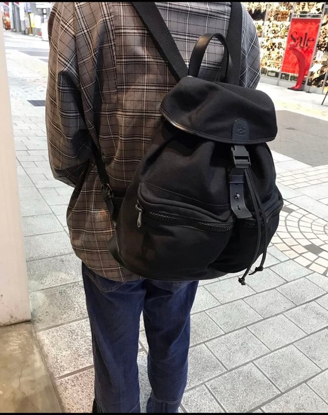 (OS)일비종떼 il bisonte 플랩 투포켓 백팩 다크 네이비 상품이미지10