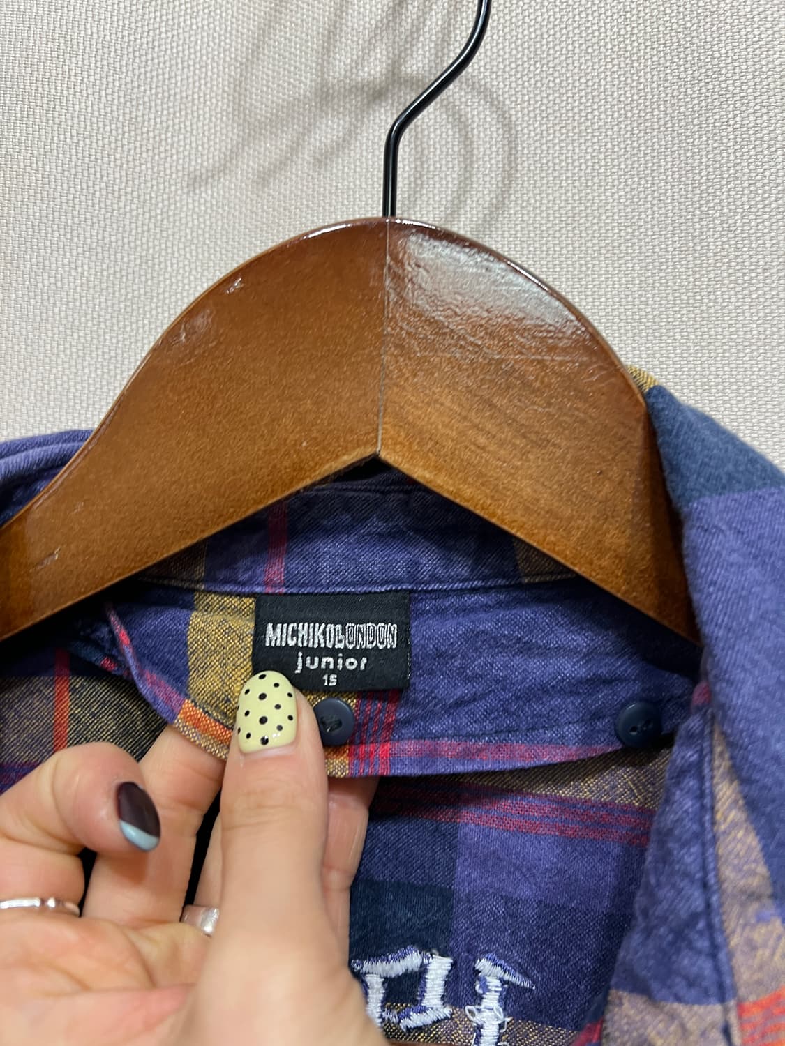 Michiko london 빈티지 투포켓 체크 셔츠  상품이미지4