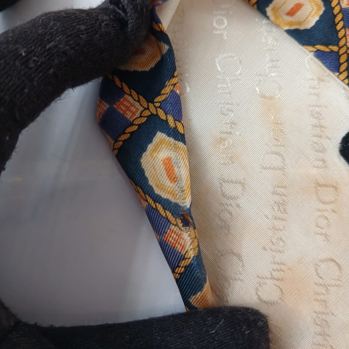 크리스찬 디올 네이비 기하 패턴 넥타이 9.3cm B등급 A19713 상품이미지10