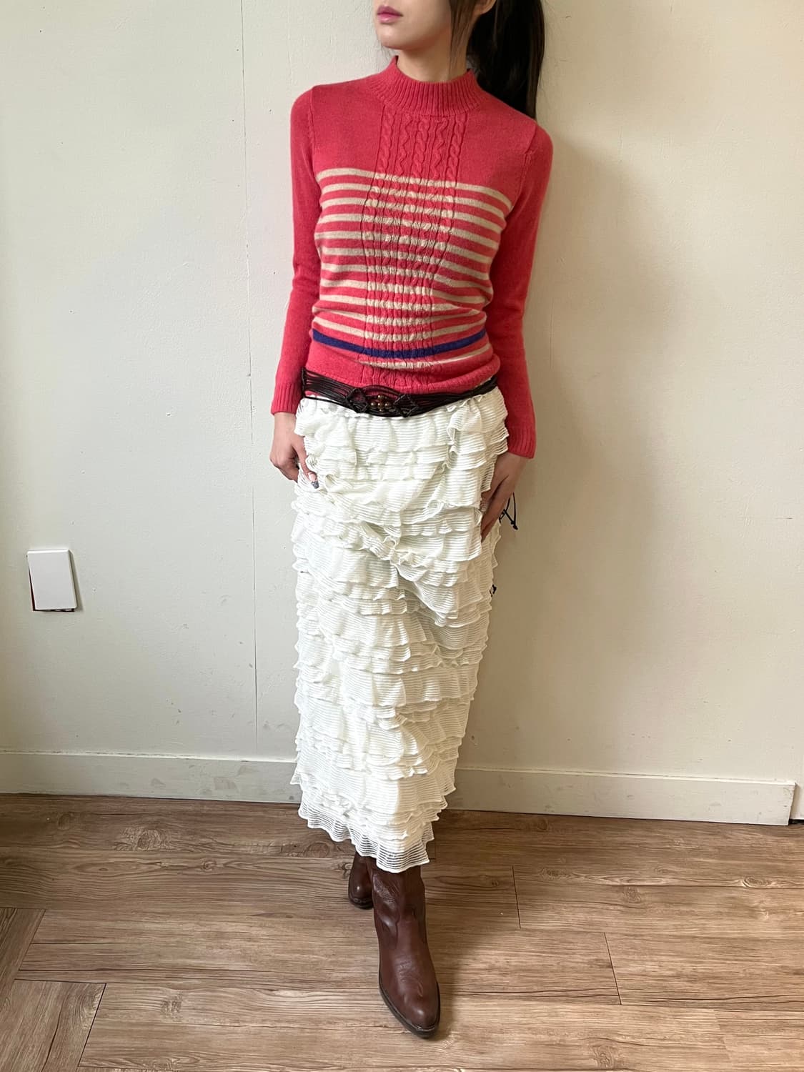 THE SHOP TK 화이트 프릴 스커트 상품이미지4