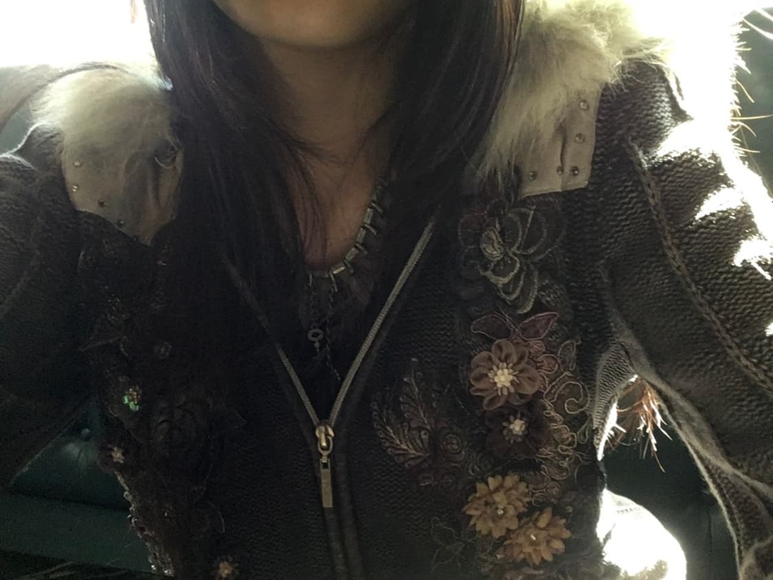 플라워 퍼 후드집업 상품이미지2