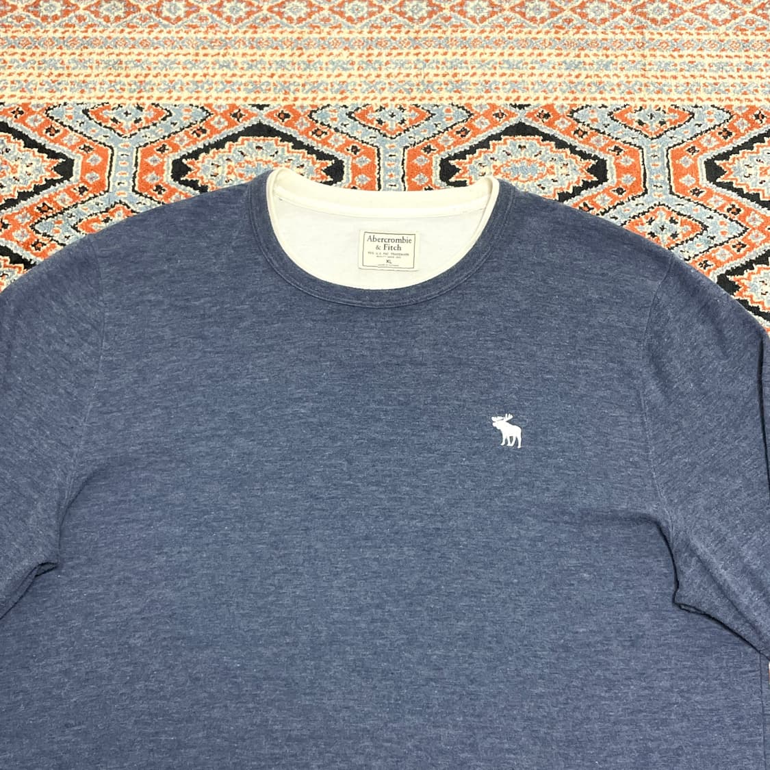 아베크롬비 네이비블루 레이어드 긴팔티셔츠 남성XL 상품이미지2