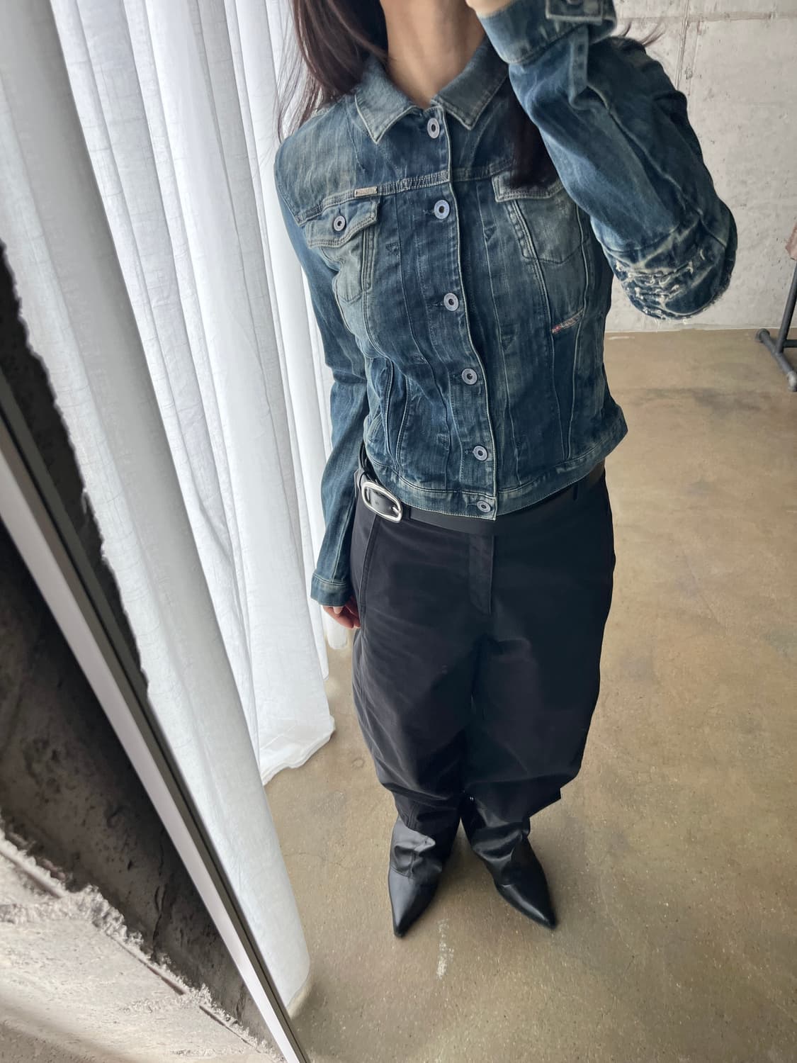 00s Diesel 디젤 엘보 립 데님 자켓 상품이미지6