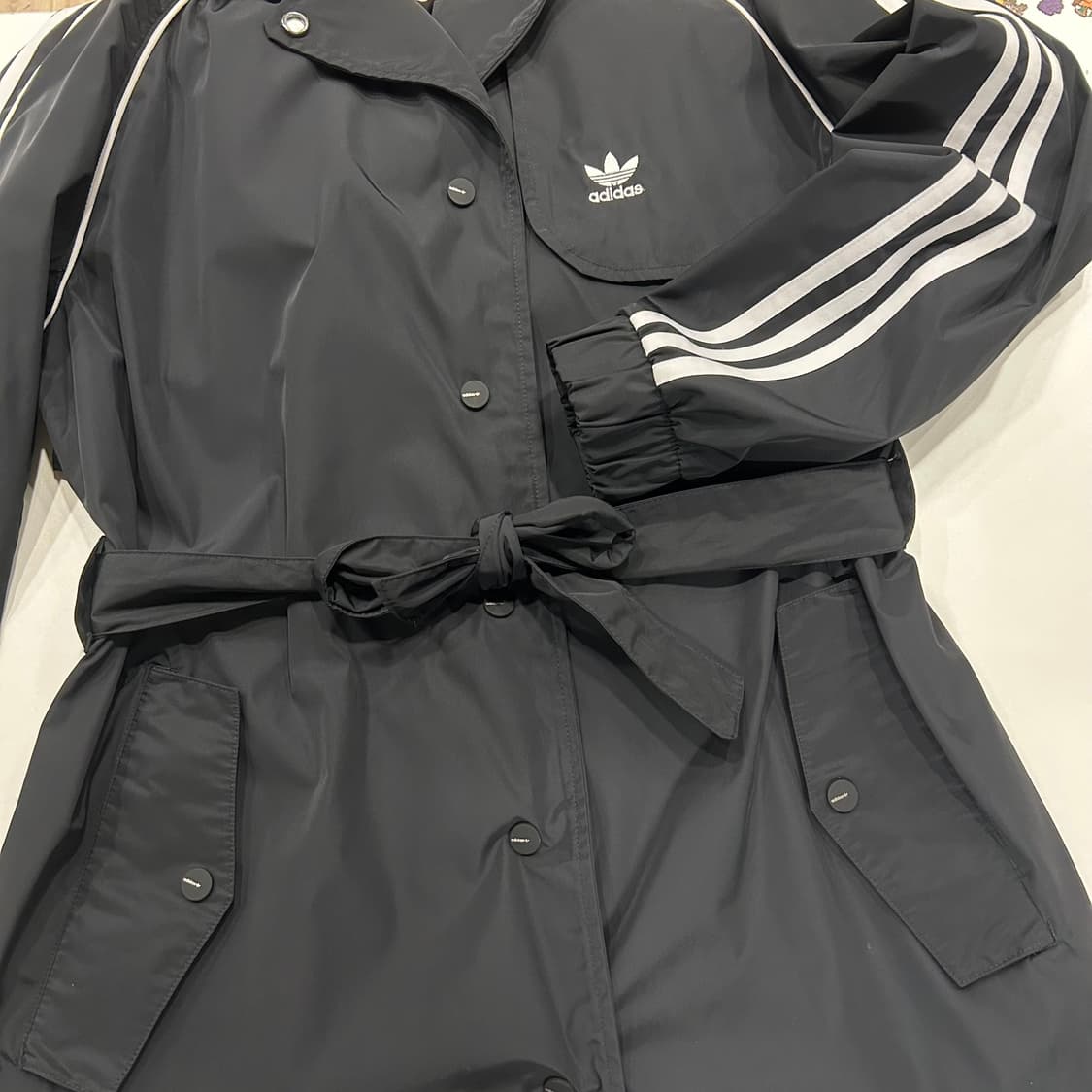 [S] 아디다스 3선 블랙 트렌치 코트 B122 상품이미지5