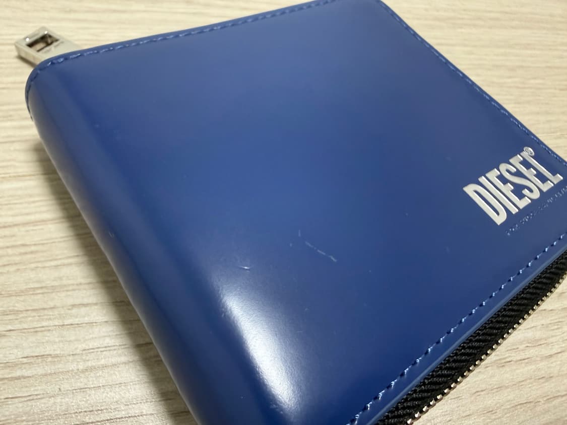 디젤 지퍼 클로저 글로시 지갑 송아지 가죽 블루 새상품 상품이미지8