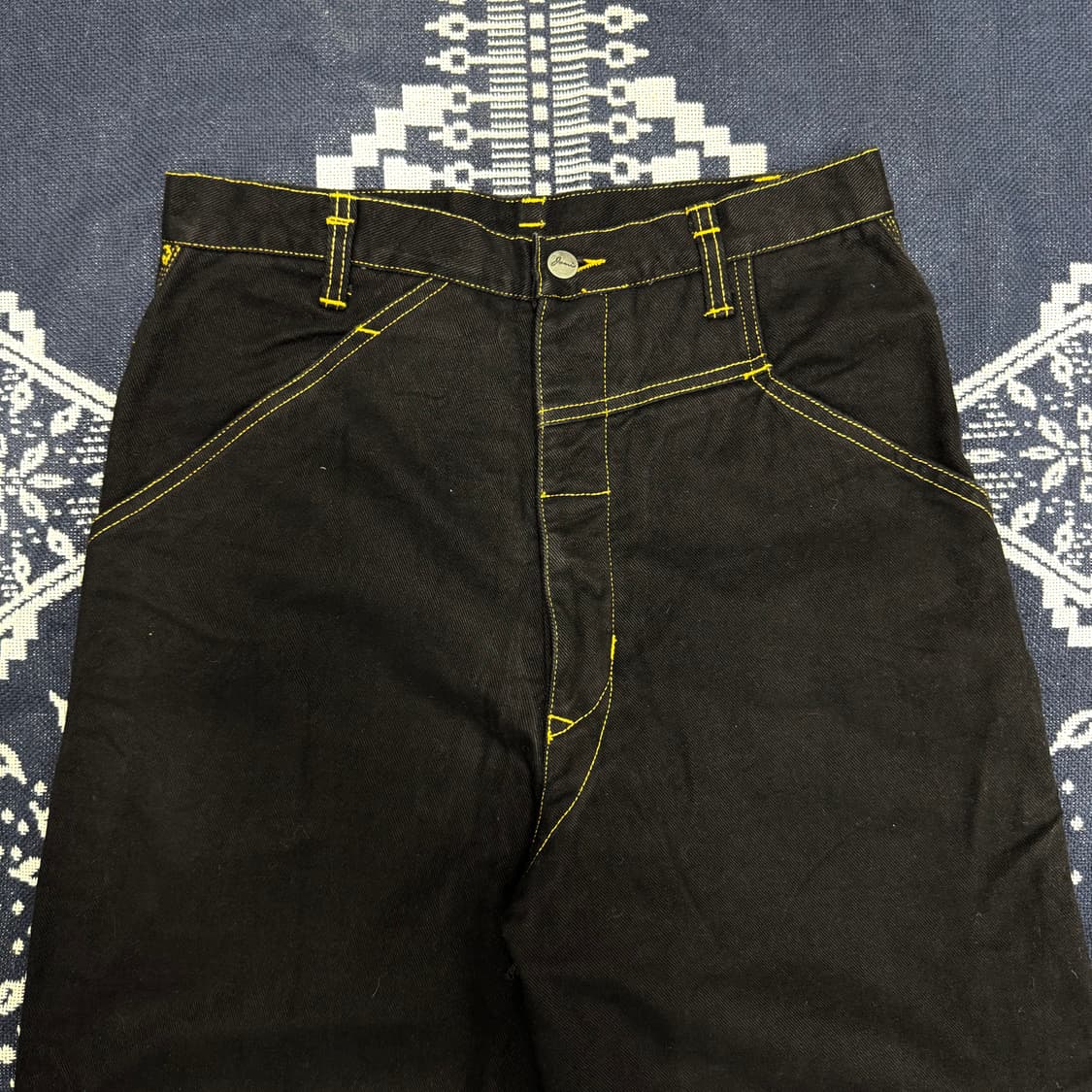 JAMI 옐로우 스티치 지퍼 와이드 벌룬 팬츠 상품이미지5