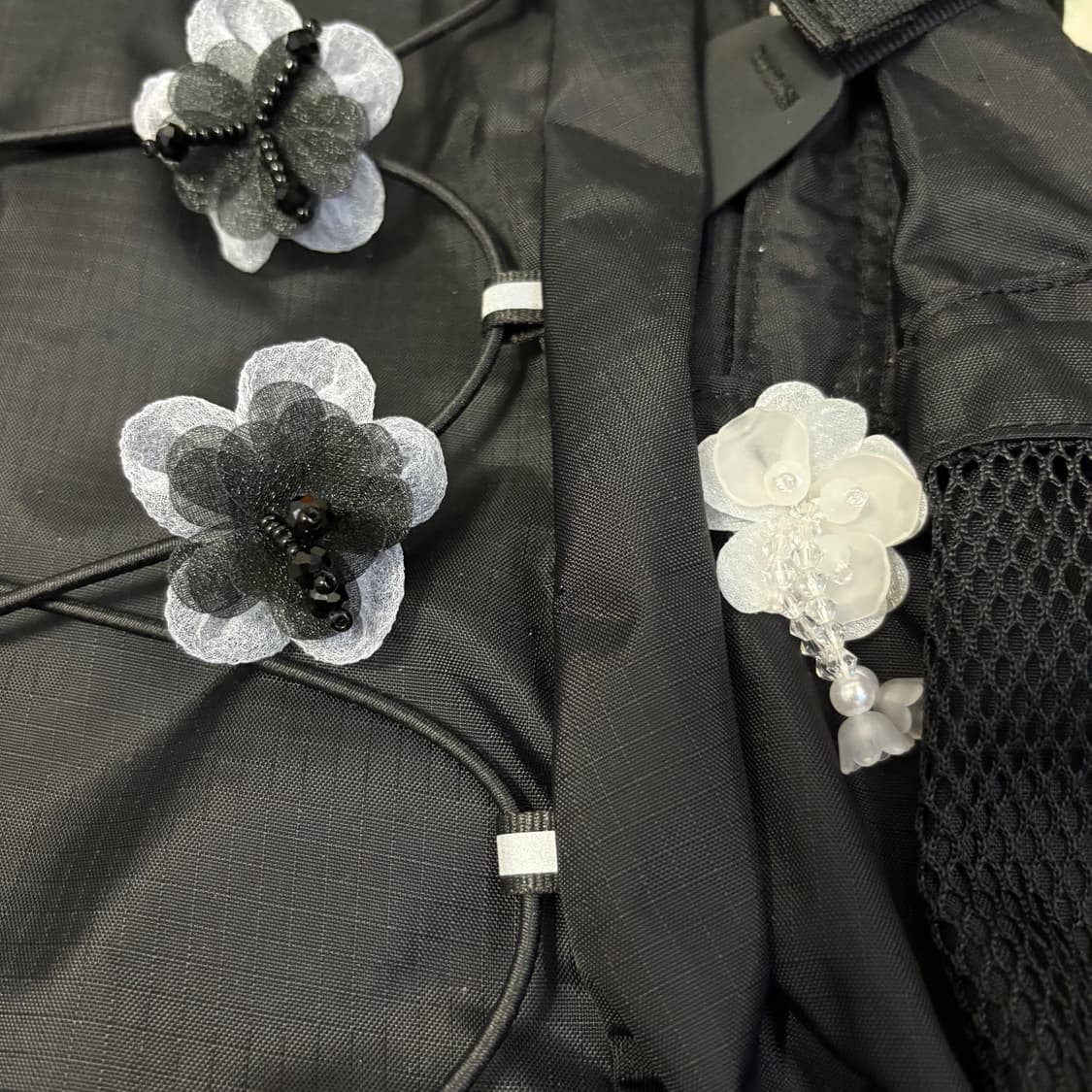 Black flower bagpack 상품이미지4