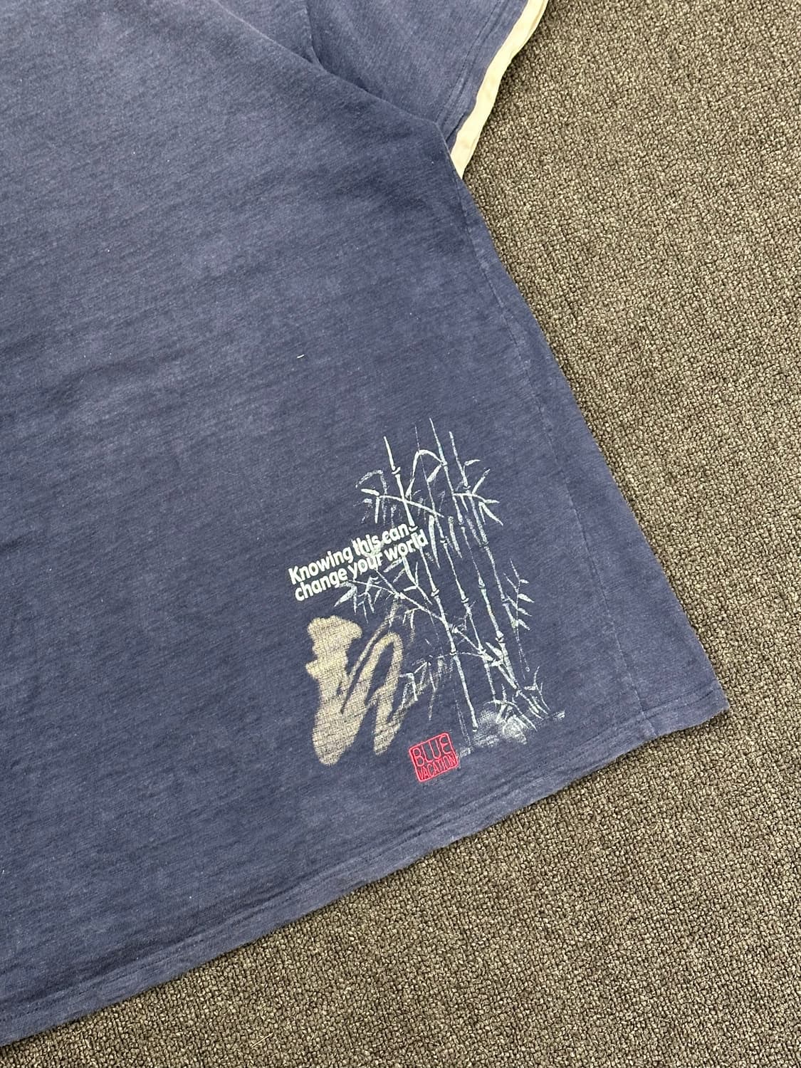 M)Blue Vacation vintage 레이어드 네이비 반팔 상품이미지8