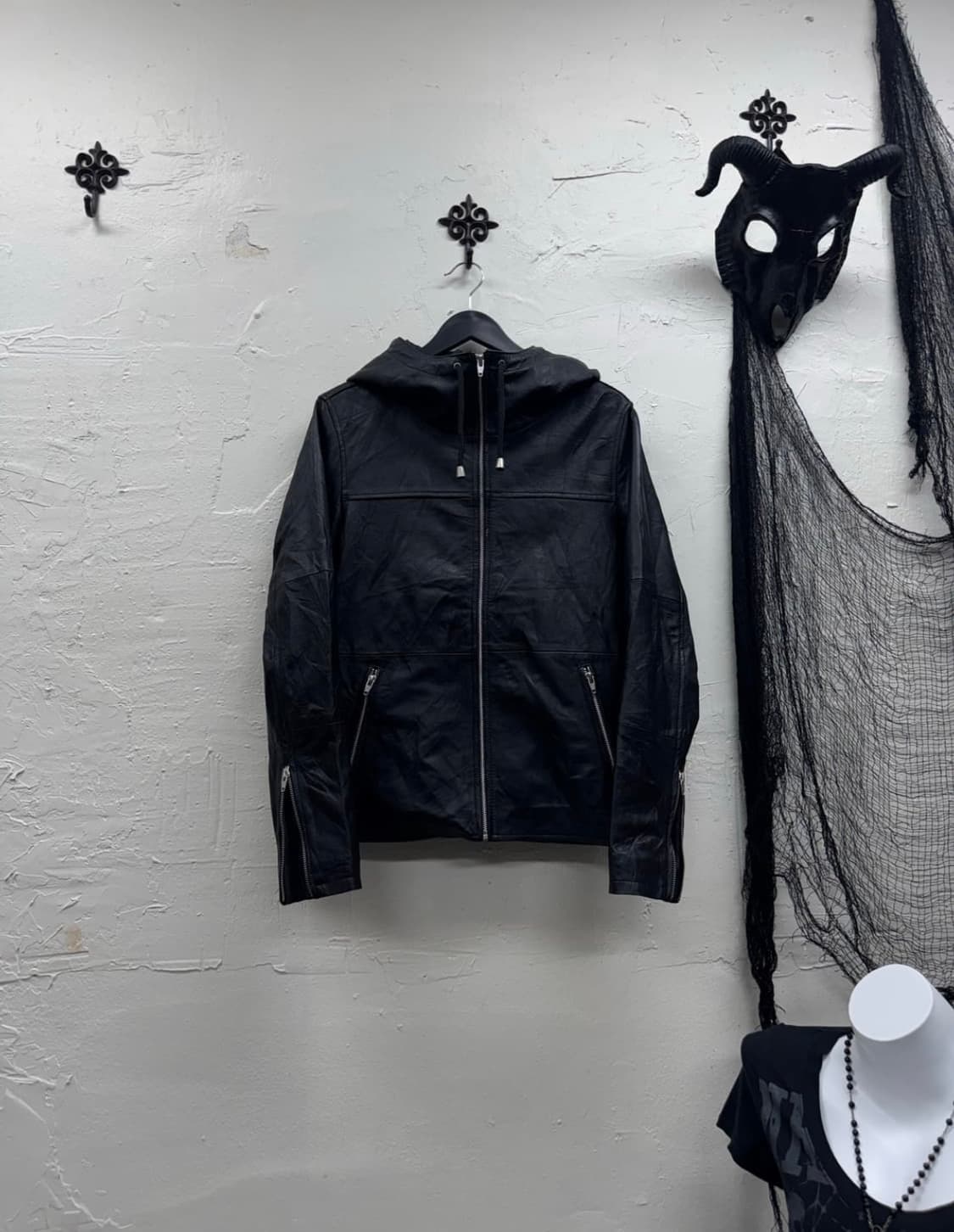 Roshell OOs ninja hood leather jacket 상품이미지2