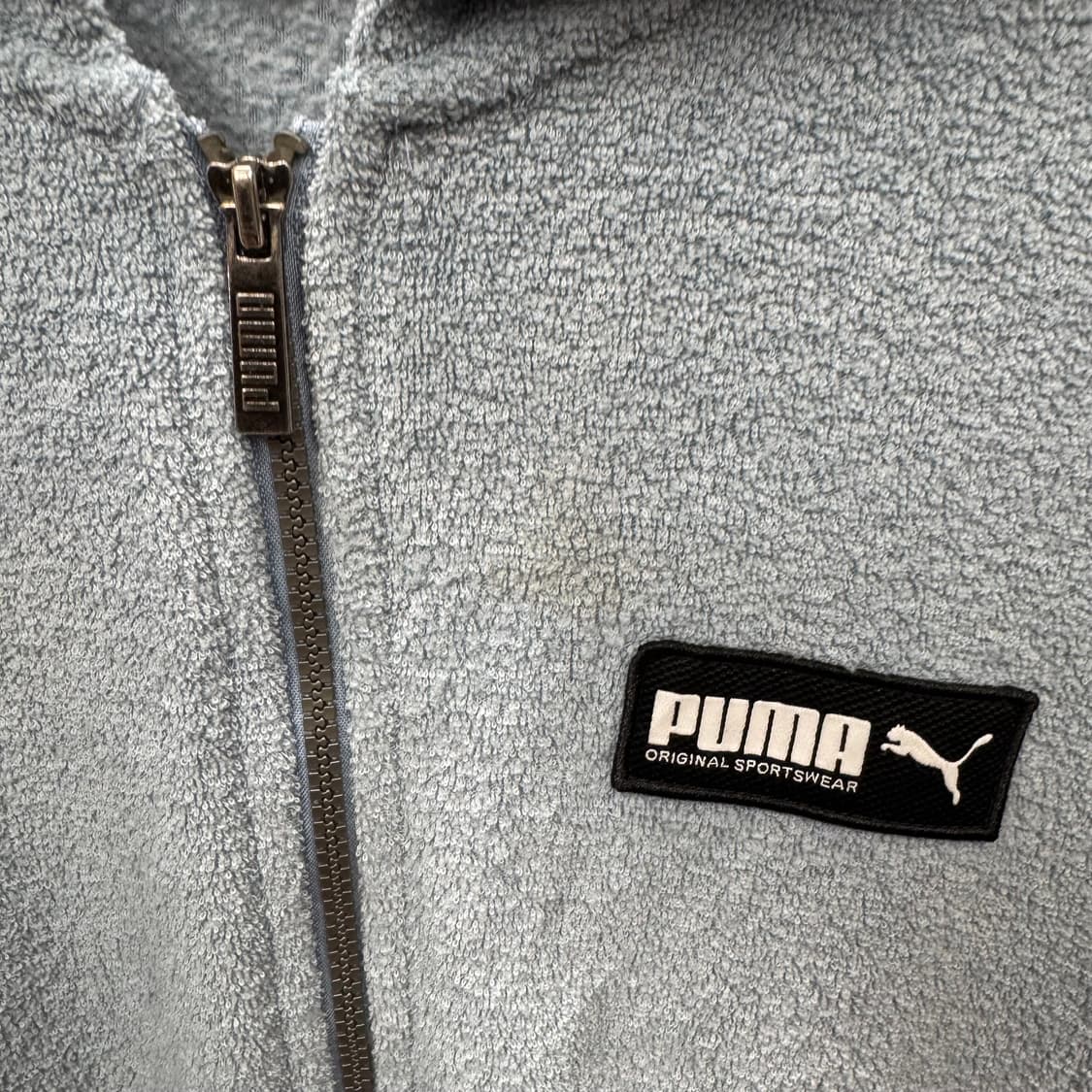 푸마 테리 후리스 후드 집업 전면 로고 포인트 스카이블루 상품이미지7