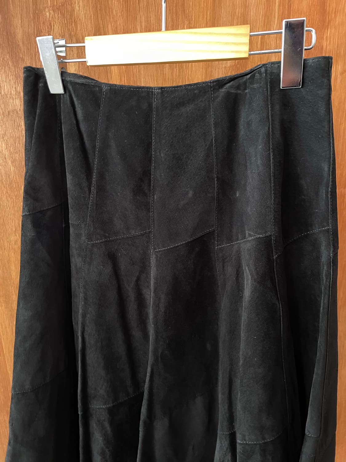 Black suede flare skirt 상품이미지4