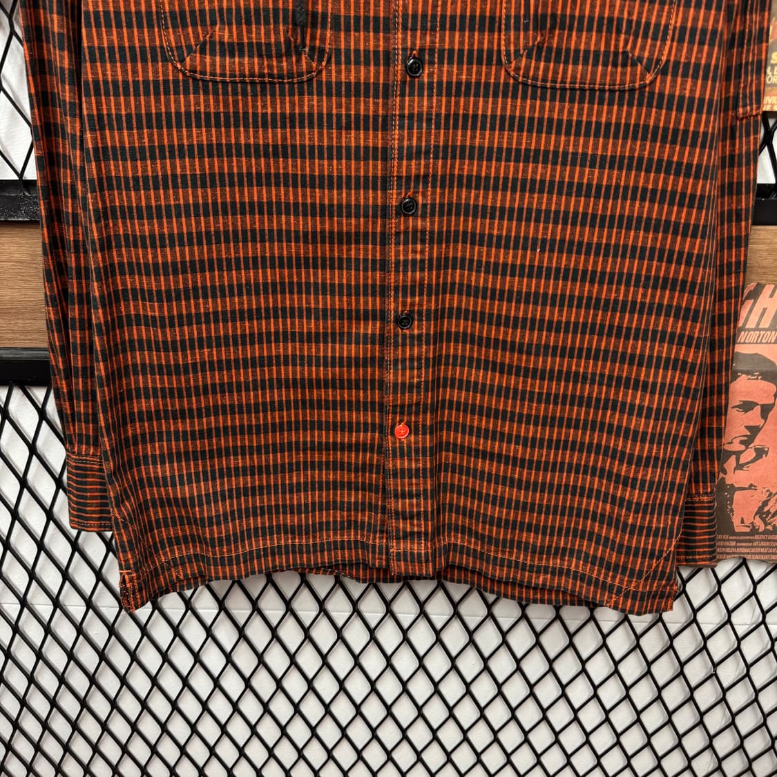 디젤 55dsl 체크 후드 워크 셔츠 전면 투포켓 포인트 브라운 상품이미지4