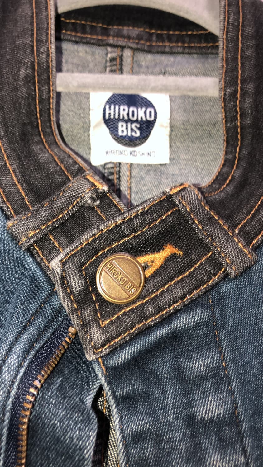 히로코비스 배색 데님 탑&베스트 자켓 상품이미지2