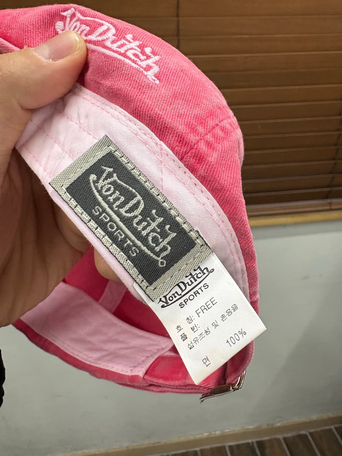 VonDutch 본더치 y2k 핑크 데미지 볼캡 모자 상품이미지5