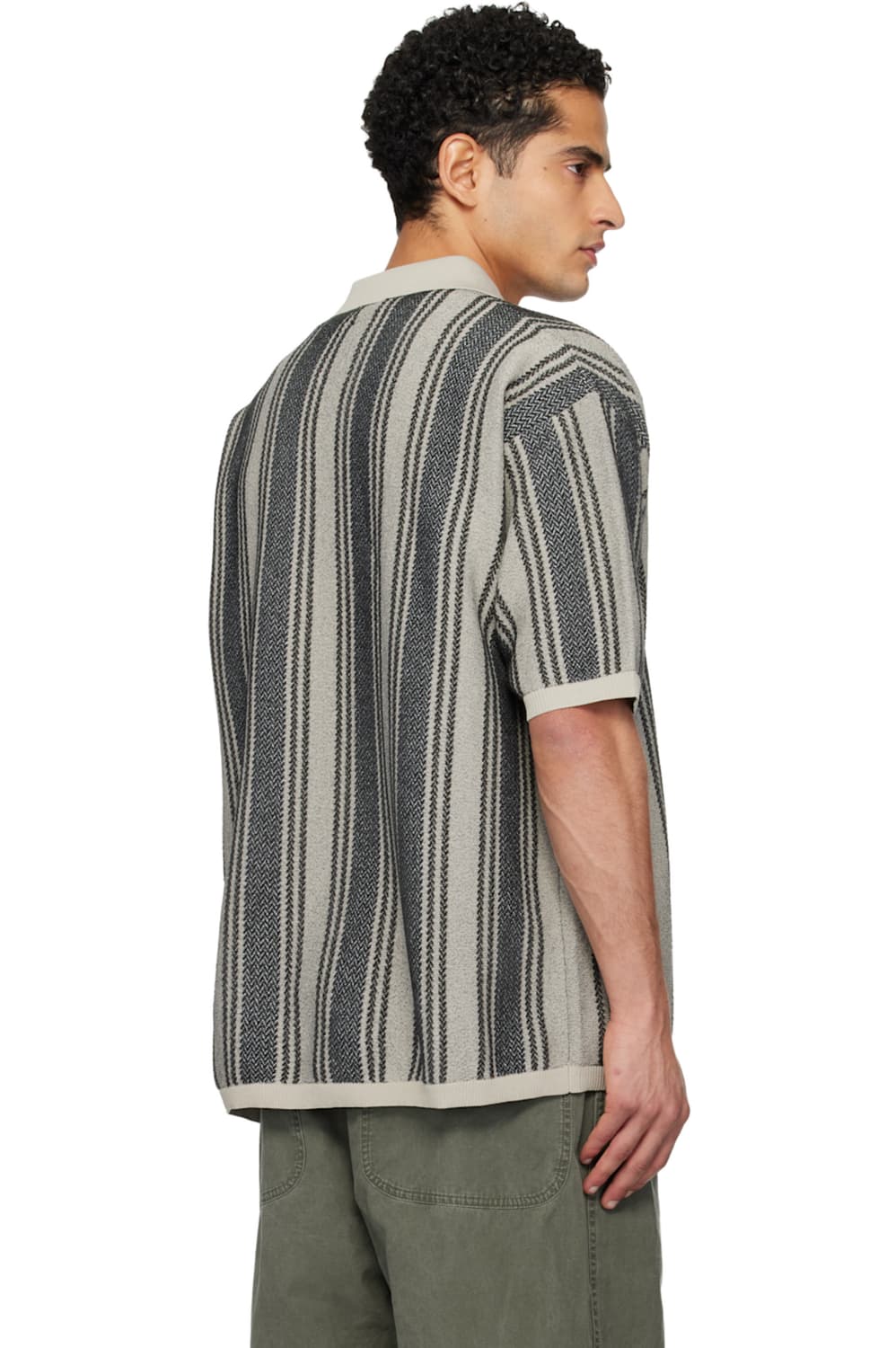 [S,M,L,XL]나나미카 26ss 스트라이프 폴로 니트/차콜 상품이미지3