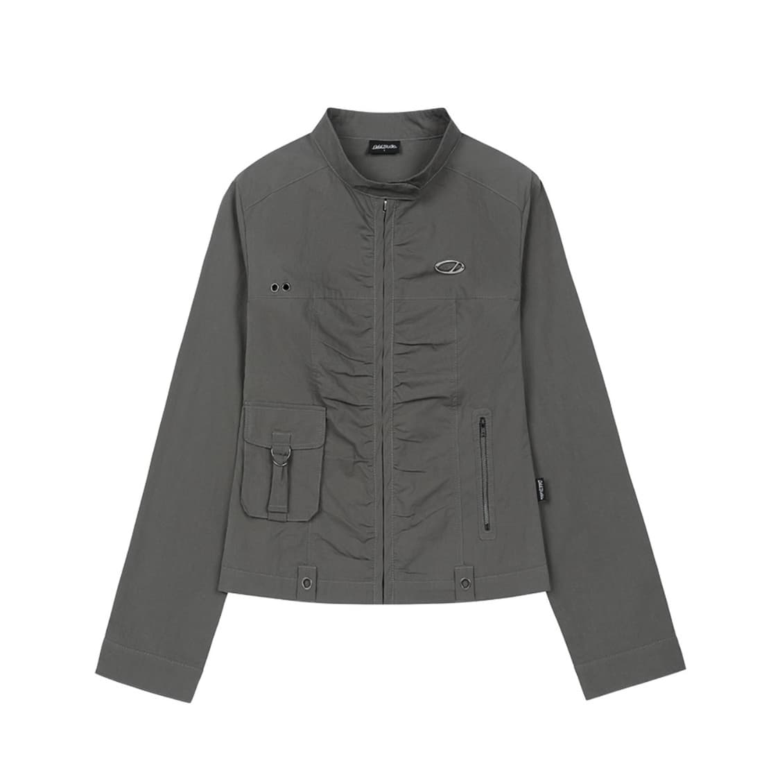 시그니처 셔링 코튼 바이커 자켓 차콜 1(s) 상품이미지1