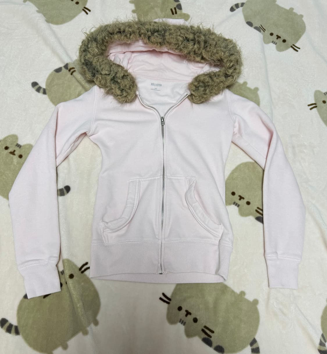 홀리스터 퍼후드집업 연분홍 상품이미지1