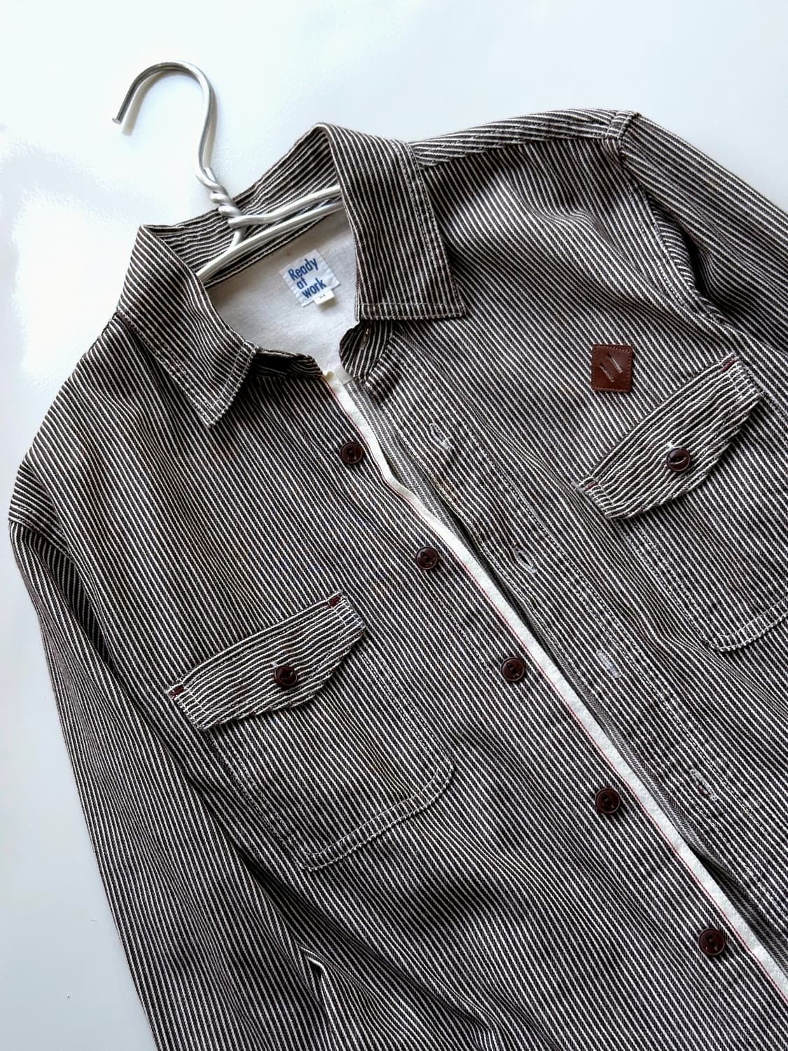 Cotton work design L/S shirt 상품이미지2