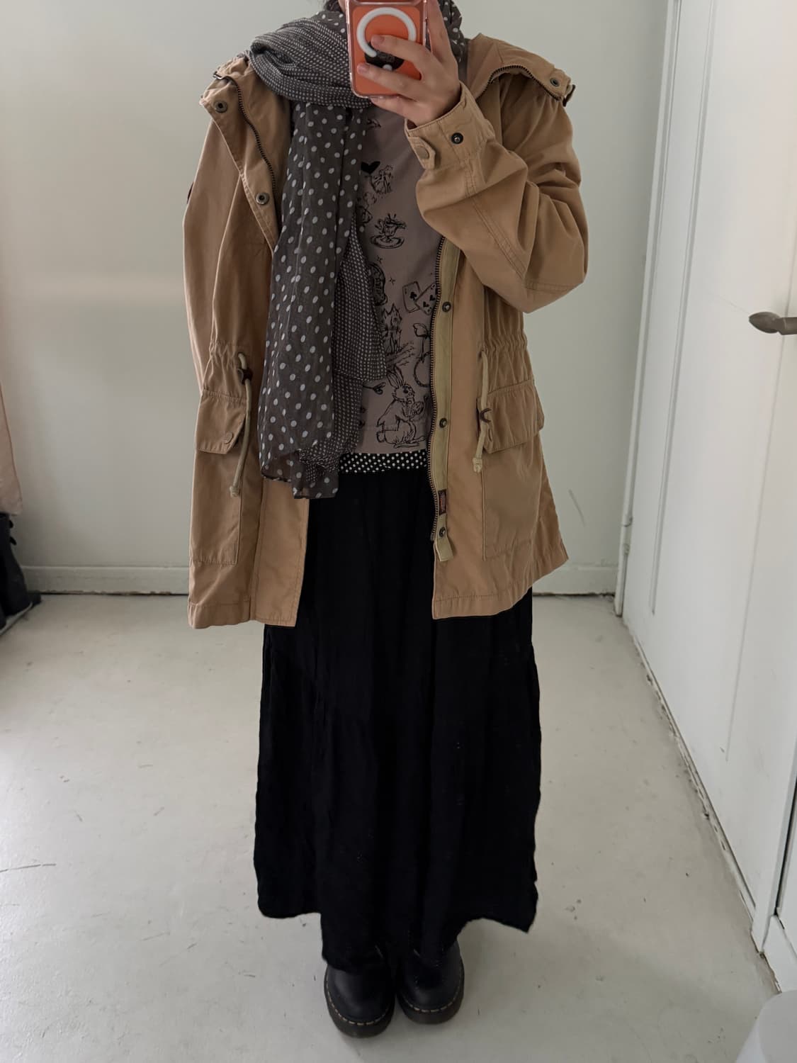 일본빈티지 모리 브라운 도트 머플러 상품이미지4