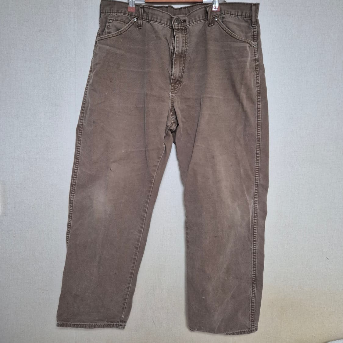 디키즈 Dickies 하드 워싱 브라운 캔버스 카펜터 팬츠 상품이미지1