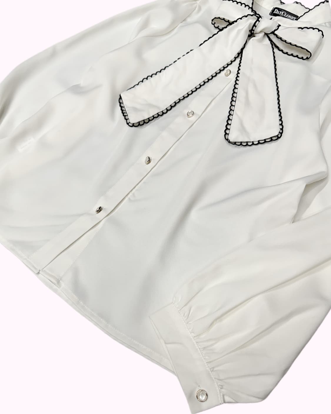 ribbon collar silky blouse 상품이미지3