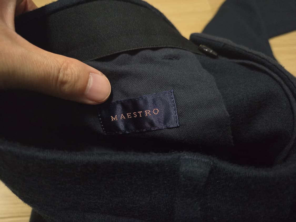 마에스트로 멜란지 울 슬랙스 팬츠 네이비 상품이미지4