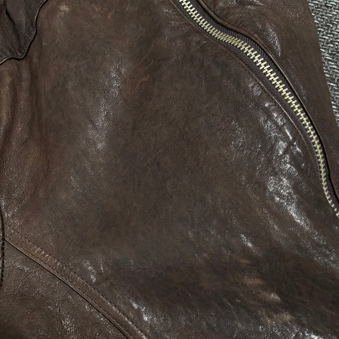 Vegetable sheepskin slim jacket brown 상품이미지6