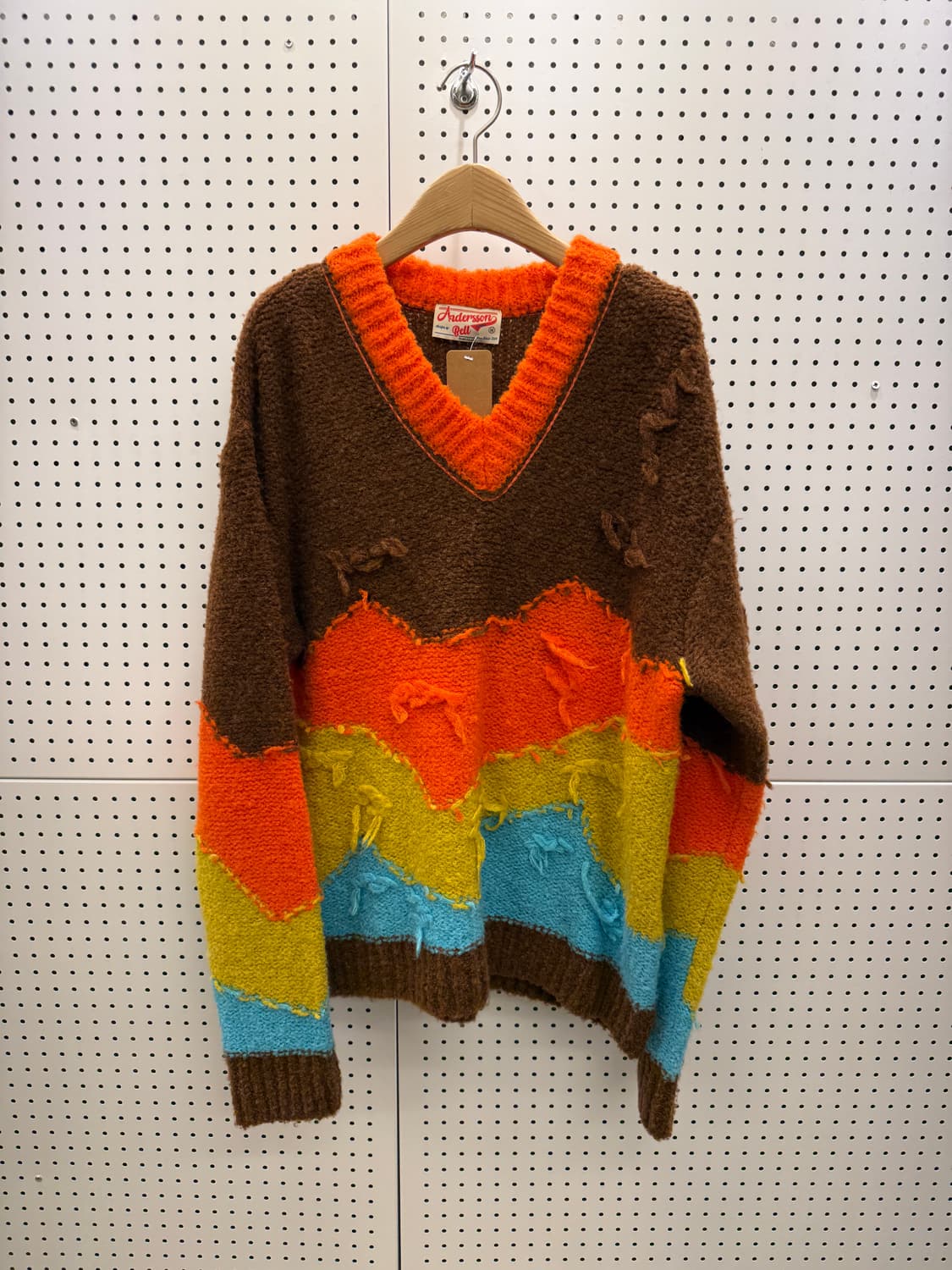 앤더슨벨 멀티 컬러블록 브이넥 니트 U1043 상품이미지2