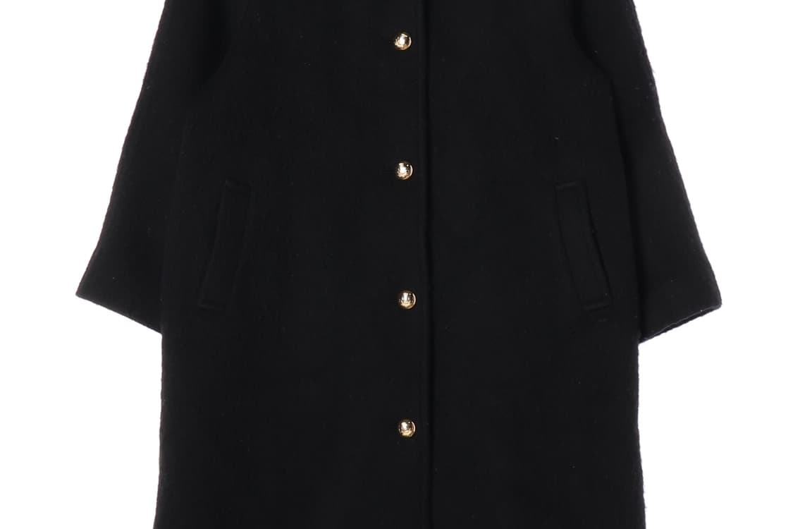 얼바닉 울100% 블랙 골드버튼 싱글 롱 코트
 상품이미지5