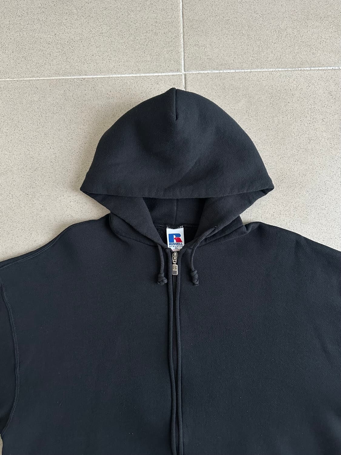 90s 빈티지 러셀 후드집업 블랙 XL 상품이미지4