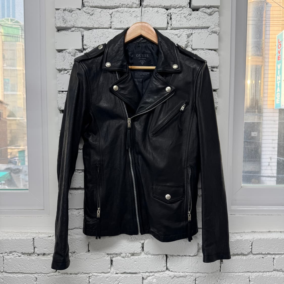 게스 양가죽 라이더 자켓  상품이미지2