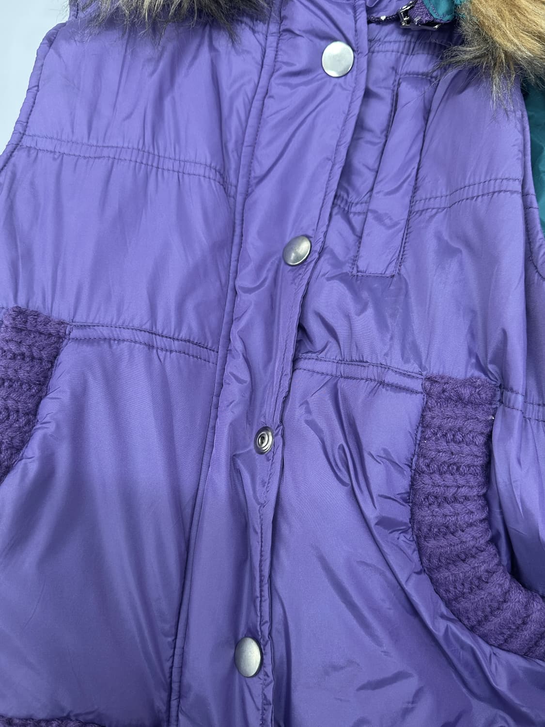 💜팝갸루 보라돌이 패딩 조끼💜 러블리 데코라 니트 일본 빈티지 상품이미지6