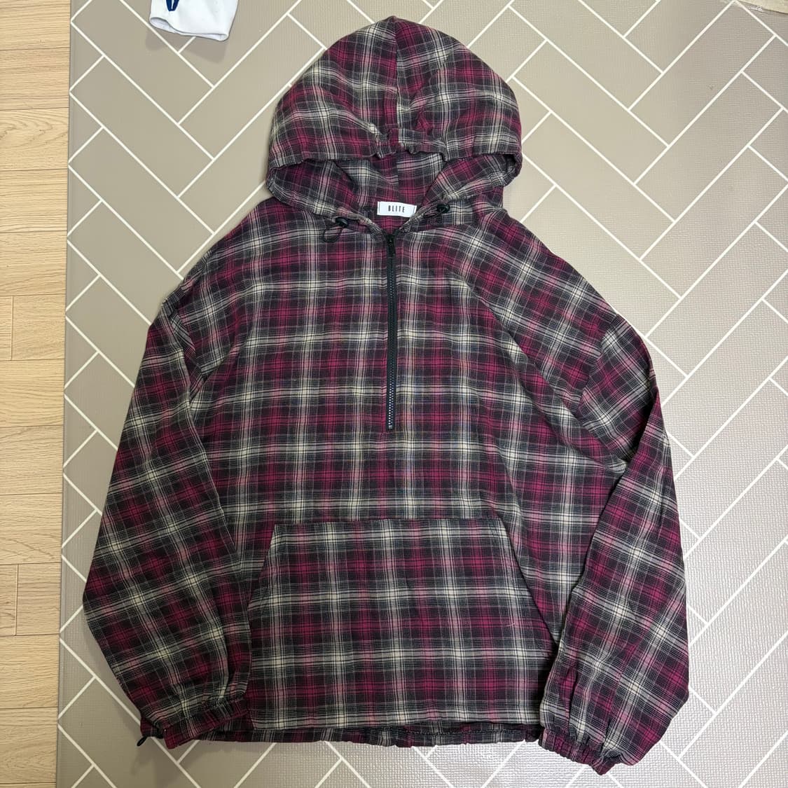 체크 후드티 상품이미지1