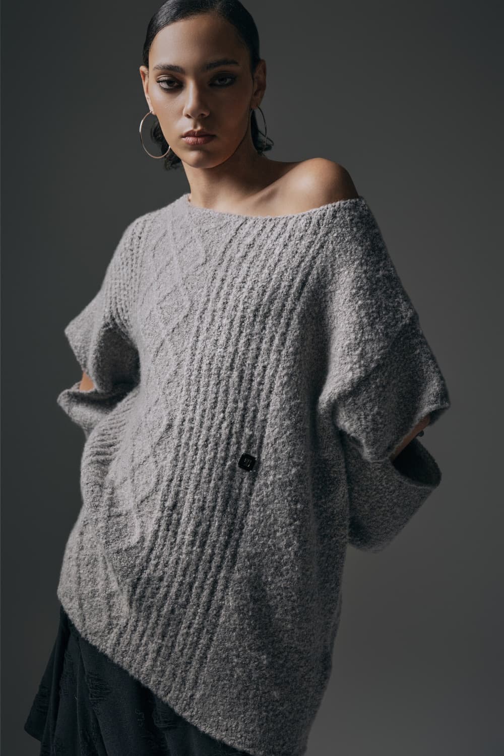 트리밍버드 슬리브 보트넥 니트 상품이미지5