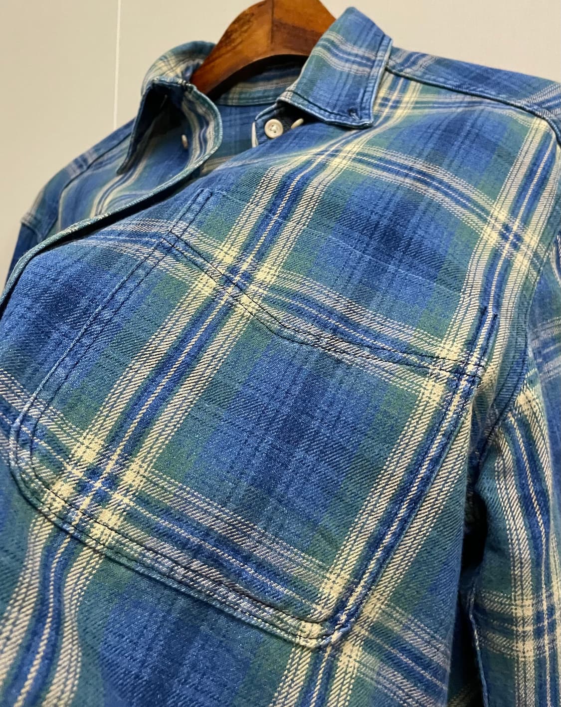 (M/100)90s USA L.L. BEAN 엘엘빈 플란넬 체크 셔츠 상품이미지5