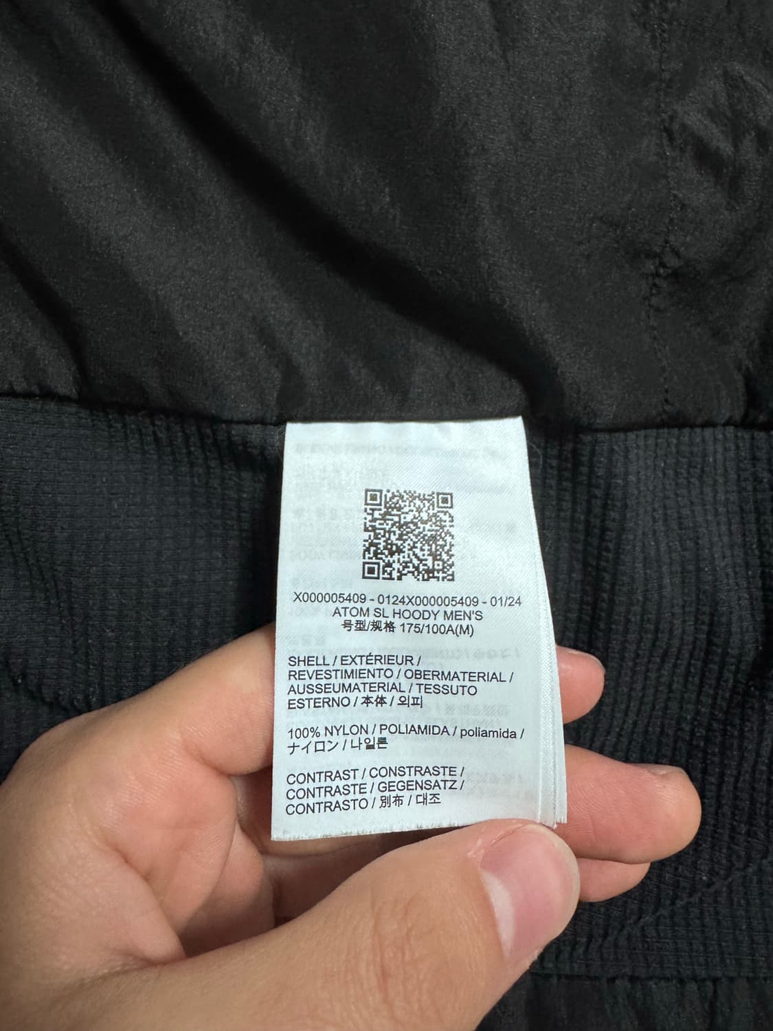 (SS급) 아크테릭스 아톰 SL 후디 블랙  상품이미지10