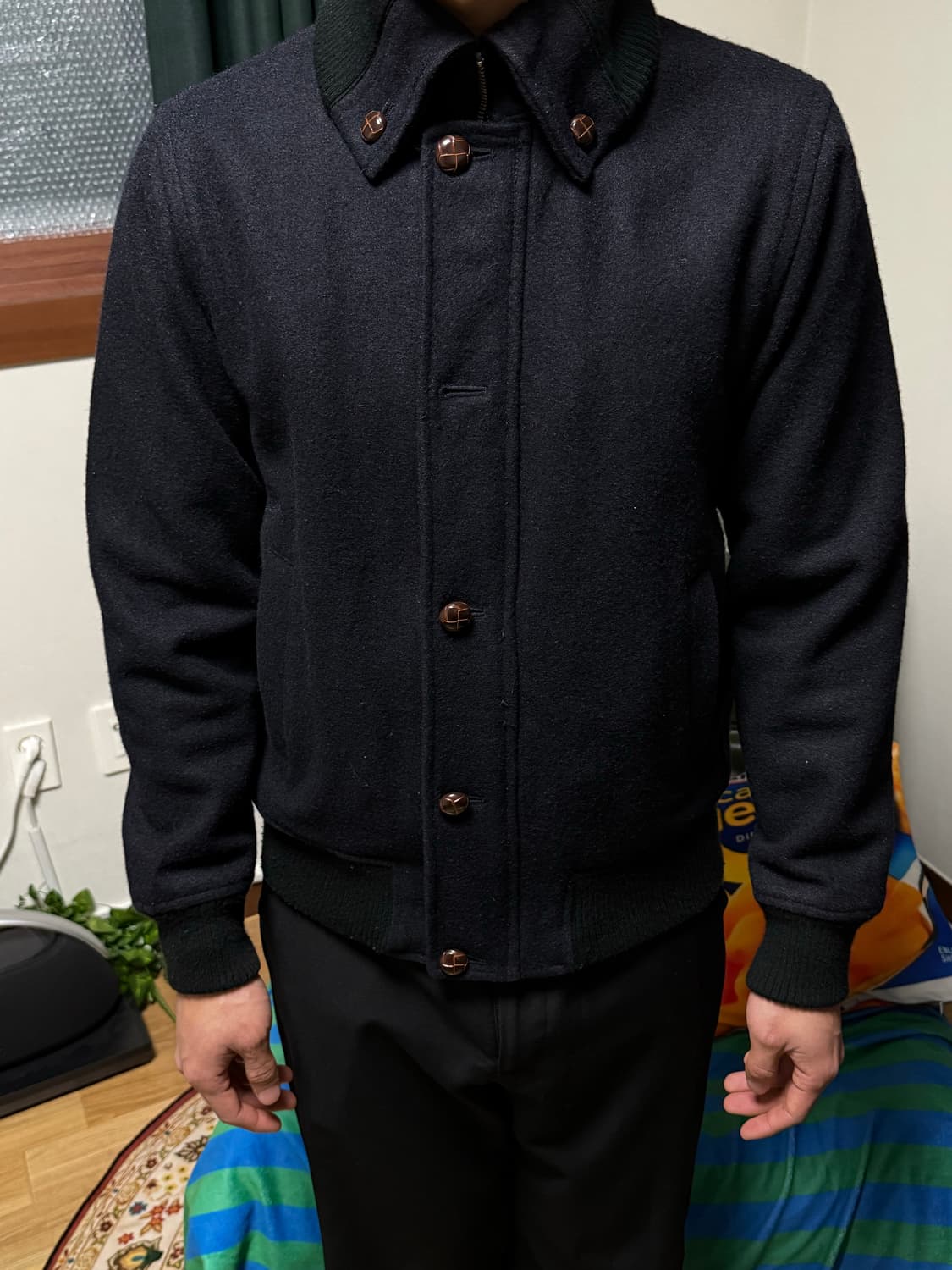 일본 빈티지 울 자켓 블랙 상품이미지3