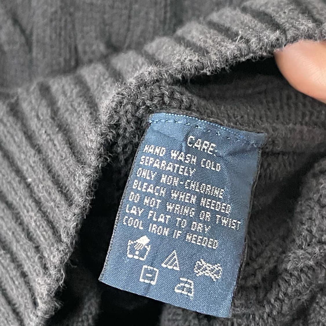 폴로 블랙 꽈배기 니트 후드집업 상품이미지6