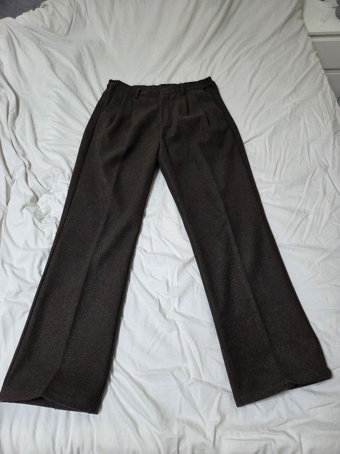 르아르 레귤러핏 울 슬랙스 브라운 M 상품이미지1