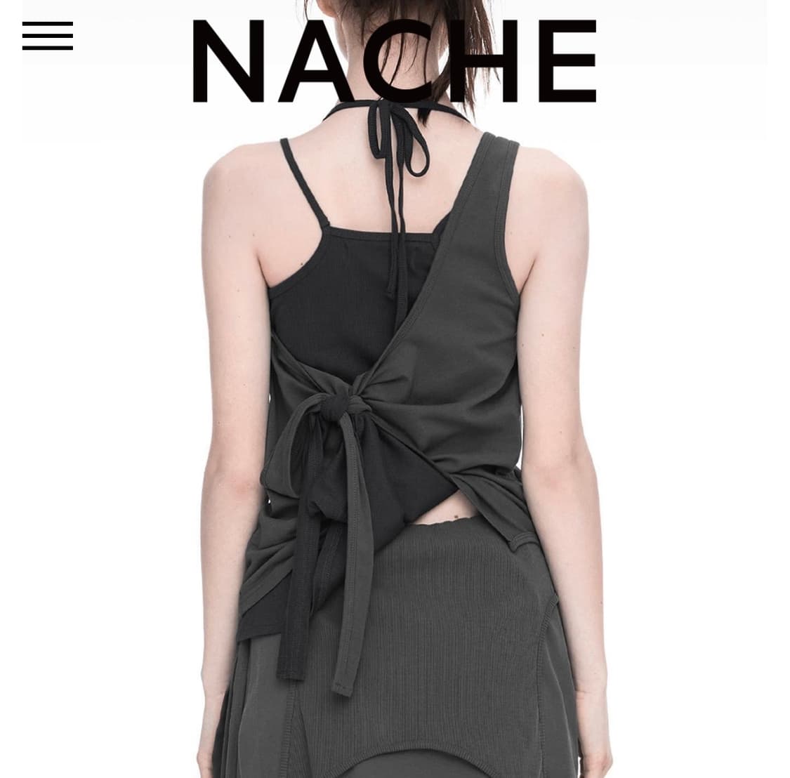 [나체 NACHE] 멀티웨이 레이어드 슬리브리스 (차콜) 상품이미지1