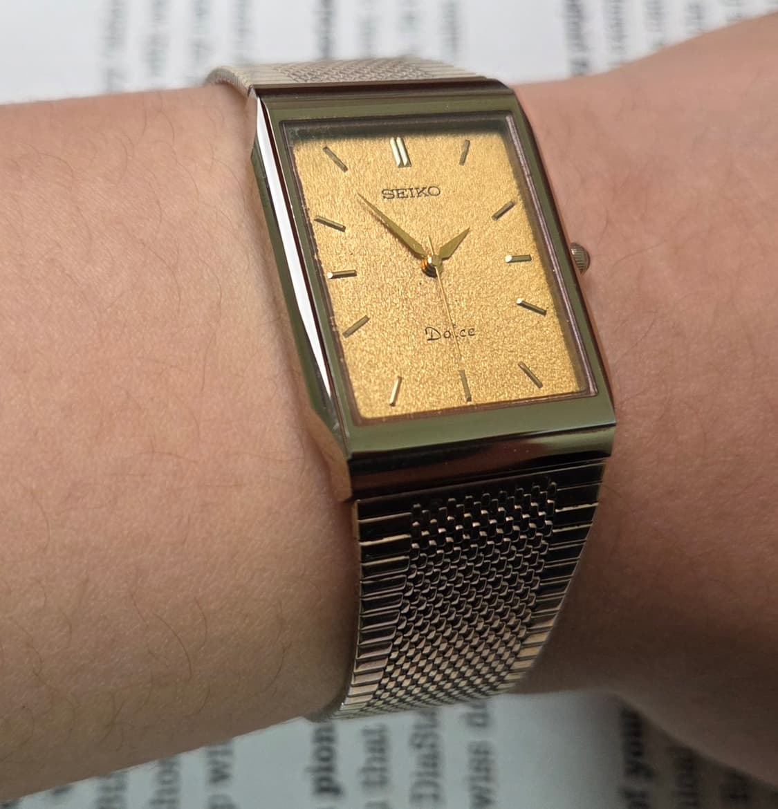 레어] 빈티지 세이코 돌체 사각탱크 금바리판 쿼츠 브레이슬릿 ver. 
 상품이미지10