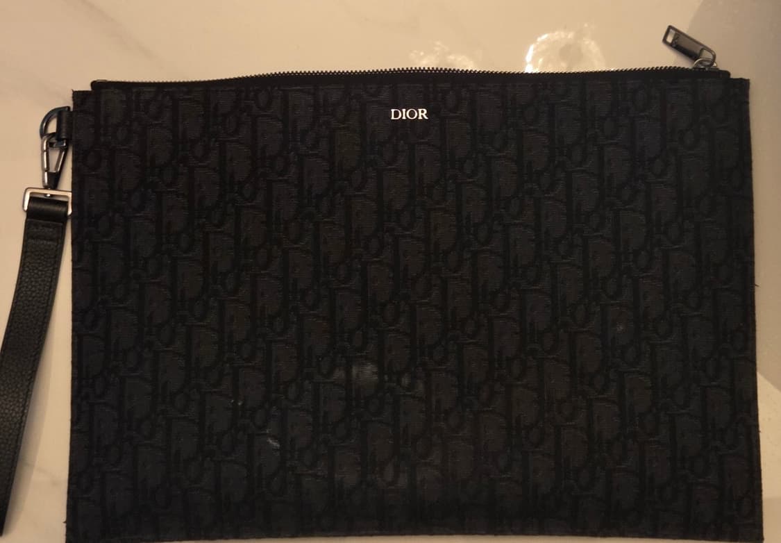 [정품] 디올 오블리크 클러치 파우치 블랙 상품이미지1