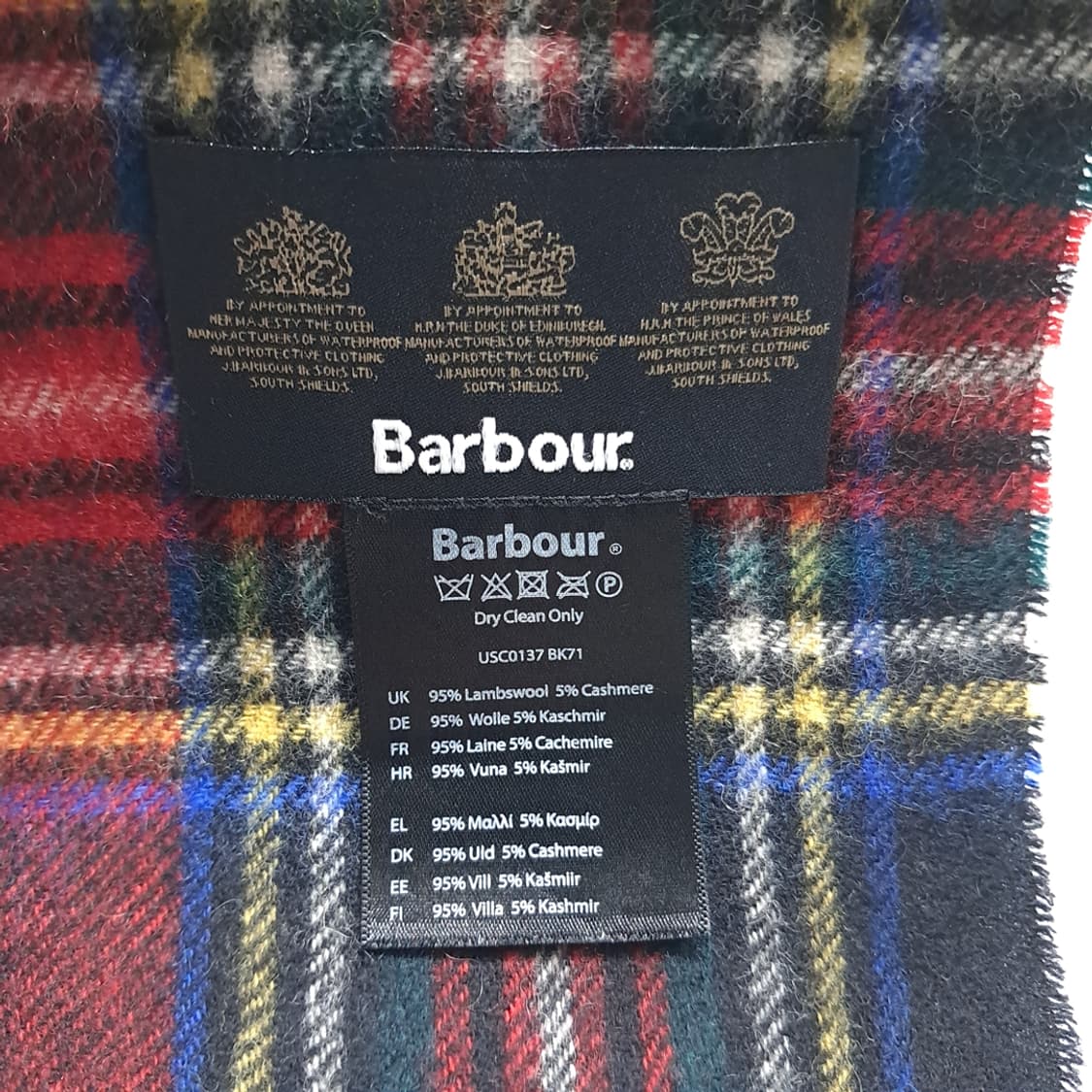 MX493 바버 울캐시미어 타탄 레드 머플러 목도리 상품이미지4